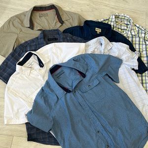 Men’s 7 medium short sleeves collared shirts bundle (#101)